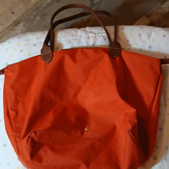 LONGCHAMP BAG NYLON ORANGE VGUC - Picture 3 of 13